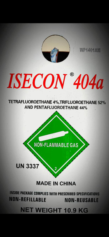 گاز کولر ایسکون کد 1401 اصلی (ISECON) مدل404a وزن 10.9